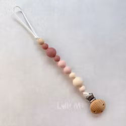 PACIFIER HOLDER - BUBBLE - ROUGE- LIGHT OLD PINK-CREAM