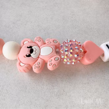 ID-KORT/ NYCKEL HÅLLARE med text Undersköterska med bling TEDDY ROSA