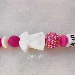 ID CARD/ KEY HOLDER with text Nurse with bling Butterfly FUCHSIA