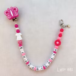 ID CARD/ KEY HOLDER with text Nurse with bling Butterfly FUCHSIA