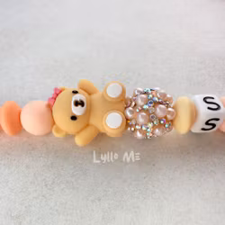 ID CARD/ KEY HOLDER with text Nurse with bling - DAISY CLIPS APRICOT