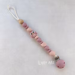 NAPPHÅLLARE med Silikon clips - OWL -  OLD PINK/ LIGHT OLD PINK