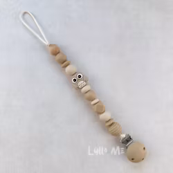 NAPPHÅLLARE med Silikon clips - OWL - BEIGE/ OATMEAL/LINNEN