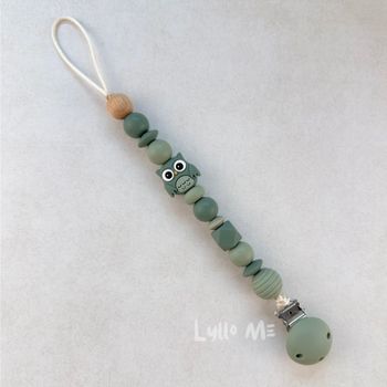 NAPPHÅLLARE med Silikon clips - OWL - DARK OLD GREEN/ OLD GREEN