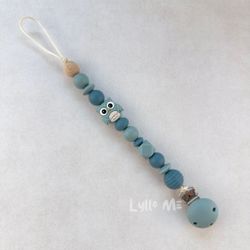 NAPPHÅLLARE med Silikon clips - OWL -GREY BLUE/ ARCTIC BLUE