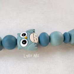 NAPPHÅLLARE med Silikon clips - OWL -GREY BLUE/ ARCTIC BLUE