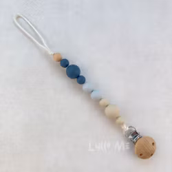PACIFIER HOLDER - BUBBLE - FLENNEL BLUE-ICY BLUE- WOOL