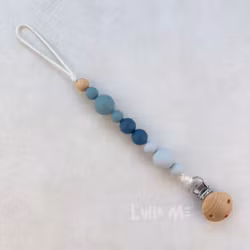 PACIFIER HOLDER - BUBBLE - DUSKY BLUE - FLENNEL BLUE-ICY BLUE