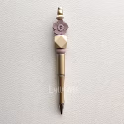 PEN WITH PEARLS POPPY mauve