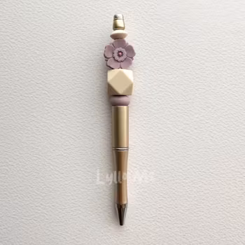 PEN WITH PEARLS POPPY mauve