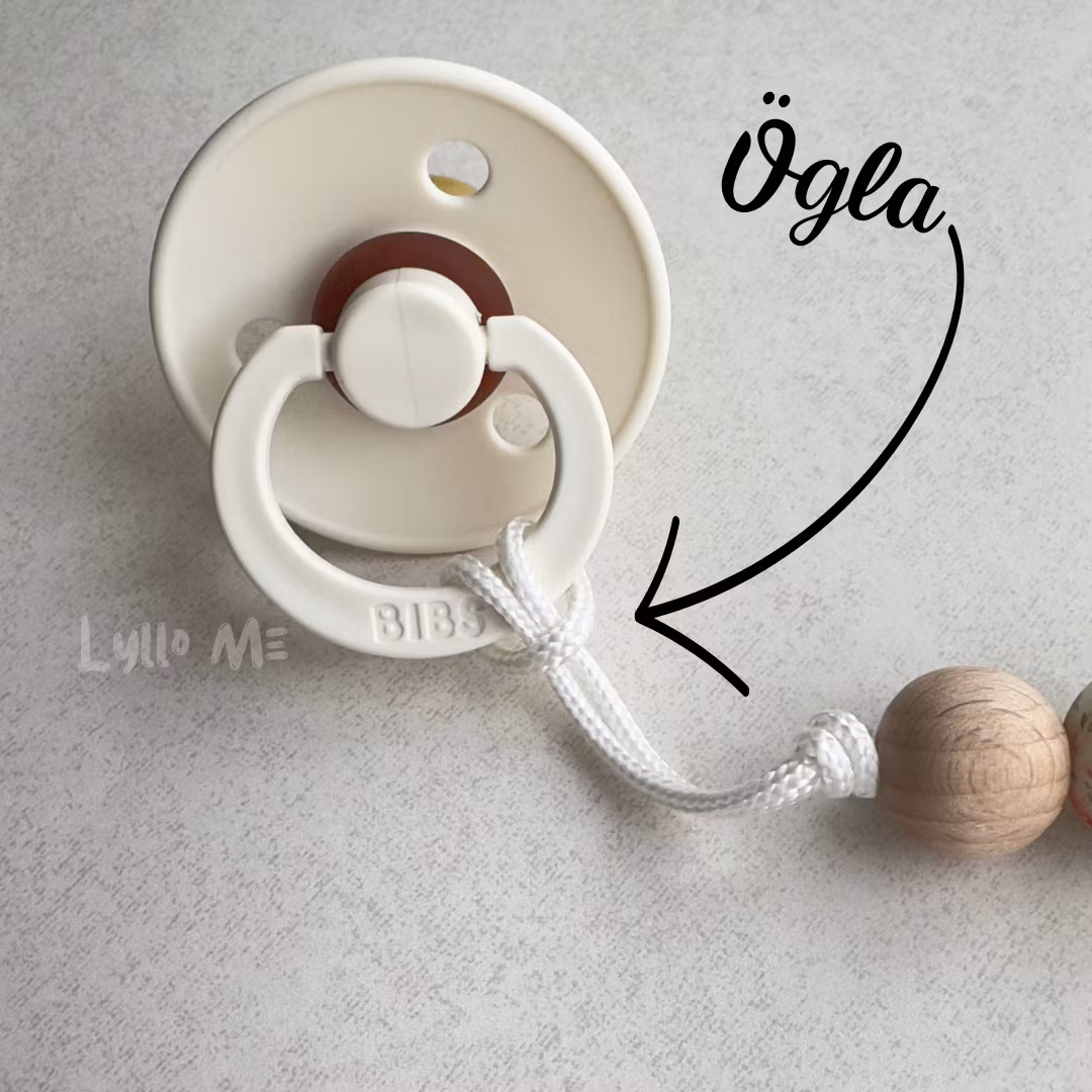 Napphållare med namn - Lilla Björn- BEIGE  / CREAM