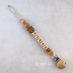 Napphållare med namn - Lilla Björn- LIGHT BROWN - ALMOND 1  /WHEAT
