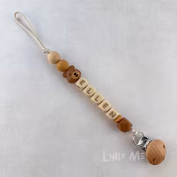 Napphållare med namn - Lilla Björn- LIGHT BROWN - ALMOND 2  /WHEAT