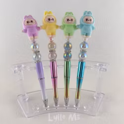 PENNA med söt Labubu inspirerad mjuk flockad figur ( inkl refill )