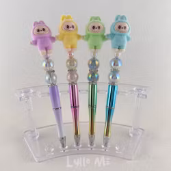 PEN with cute Labubu inspired soft flocked figure (incl. refill)