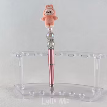PENNA med söt Labubu inspirerad mjuk flockad figur Orange 2 ( inkl refill )