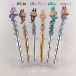 METAL PEN with cute YOGA figure, soft flocked figure (incl. refill)