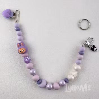 BADGEHÅLLARE  3d Monster med bling LILA
