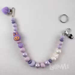 BADGEHÅLLARE  3d Monster med bling LILA