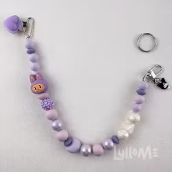 BADGEHÅLLARE  3d Monster med bling LILA