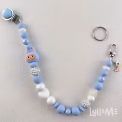 BADGE HOLDER 3d Monster with bling BLUE