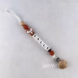 Napphållare med namn -FOX Rost Brun / WHITE