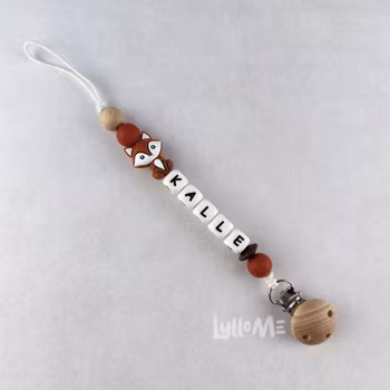 Napphållare med namn -FOX Rost Brun / WHITE