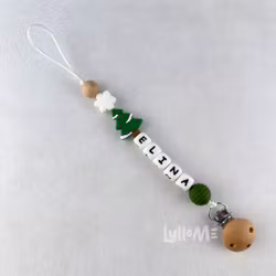 Pacifier holder with name Gran / White (max 6 letters)