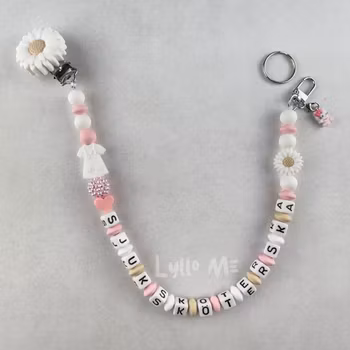 ID-KORT/ NYCKEL HÅLLARE med text Sjuksköterska med bling - DAISY CLIPS VIT