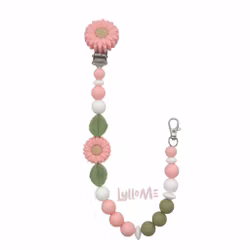 BADGE HOLDER DAISY peach pink