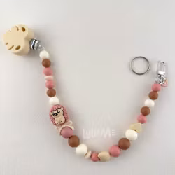 BADGE HOLDER with Hedgehog Vintage pink