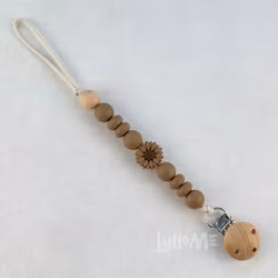 PACIFIER HOLDER -DAISY - Chocolate