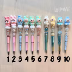 PEN with soft flocked cute figure (incl. ink refill)