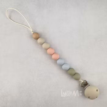 NAPPHÅLLARE med Silikon clips - Pastel Blush-Light Sage- Ice Blue
