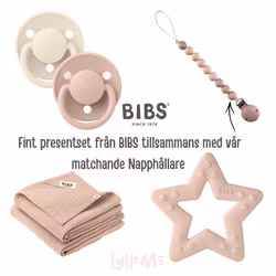 BIBS GIFT SET with LylloMe Pacifier Holder BLUSH