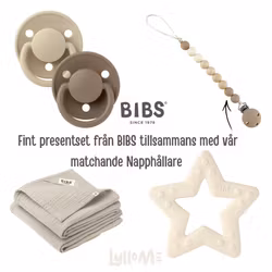 BIBS STORA GÅVOSET med By LylloMe Napphållare utan namn  SAND