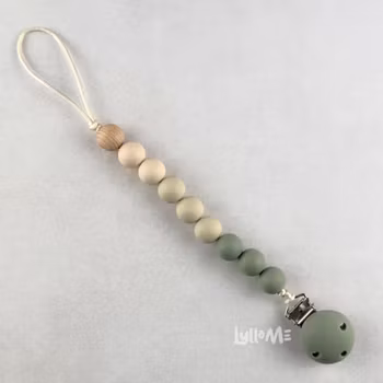 NAPPHÅLLARE med Silikon clips - Pastel IVORY- WOOL- LIGHT OLD GREEN