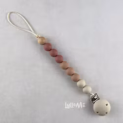 NAPPHÅLLARE med Silikon clips - Pastel -CREAM-PALE ROSE-DARK ROSE