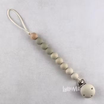 NAPPHÅLLARE med Silikon clips - Pastel -CREAM-WOOL- LIGHT SAGE