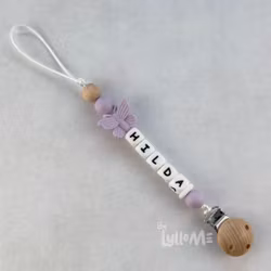 Napphållare med namn Butterfly Dusty Lilac  /WHITE