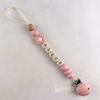 Napphållare med Silikonclips  med namn DAISY  Blossom / CREAM