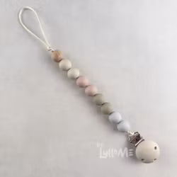 NAPPHÅLLARE med Silikon clips CREAM - Pastel CREAM-LIGHT OLD PINK-LIGHT SAGE- ICE GREY