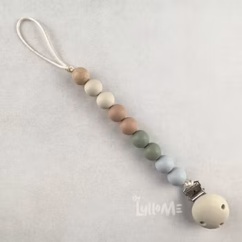 NAPPHÅLLARE med Silikon clips CREAM - Pastel CREAM-PALE ROSE-OLD GREEN- ICE BLUE