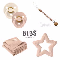 BIBS GIFT SET with LylloMe Pacifier Holder BLUSH