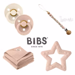 BIBS GIFT SET with LylloMe Pacifier Holder BLUSH