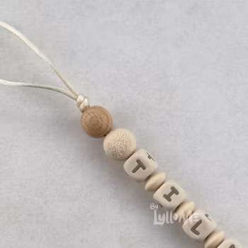 Napphållare med namn CREAM silikon pärla med embossed mönster  /CREAM