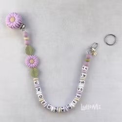 ID CARD/ KEY HOLDER with text Nurse with bling DAISY LIGHT PURPLE