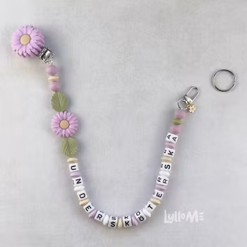 ID-KORT/ NYCKEL HÅLLARE med text Undersköterska med bling DAISY LIGHT PURPLE