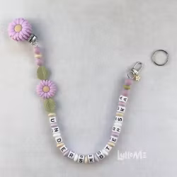 ID CARD/ KEY HOLDER with text Nurse with bling DAISY LIGHT PURPLE