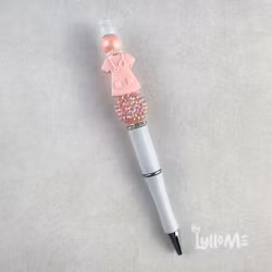 PENNA MED PÄRLOR -"Sjuksköterska"- VIT/ROSA